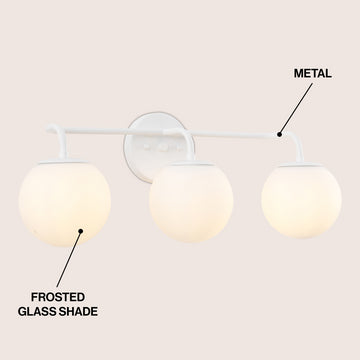 Louis Parisian Globe Metal/Frosted Glass Modern Contemporary LED Vanity